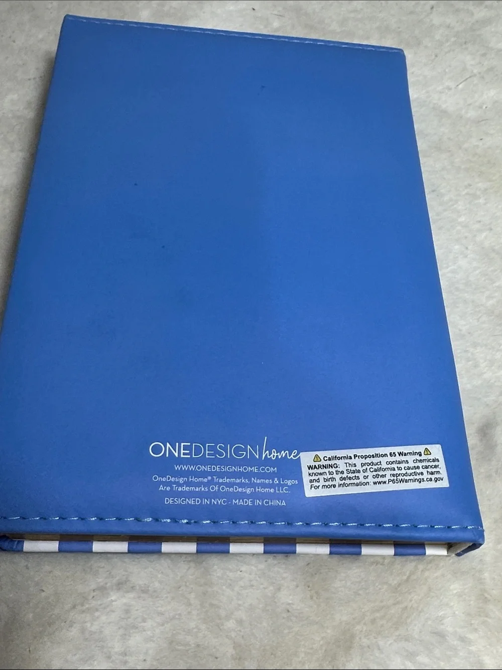 One design home faux leather bound blue and lemon journal